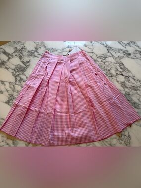 The Editor Pink White Gingham skirt Sz IT 44/ US 8